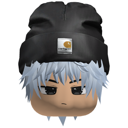 messy emo boy hair w/ Carhart Beanie (blue) Roblox item