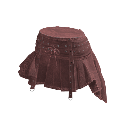 Y2K Goth Pleated Skirt w/ Buckle Straps (Pink)