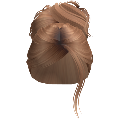 Sleek High Bun Parted Bangs (Caramel) 