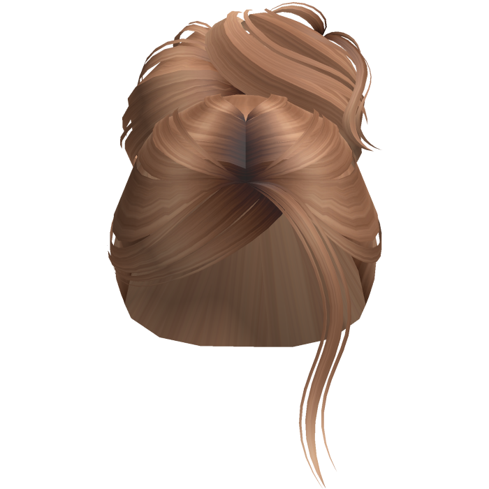 Sleek High Bun Parted Bangs (Caramel) 