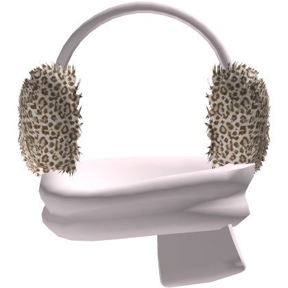 Winter Leopard Print Earmuffs + Cozy Pink Scarf Roblox item