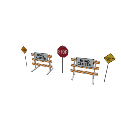 Road ends signs