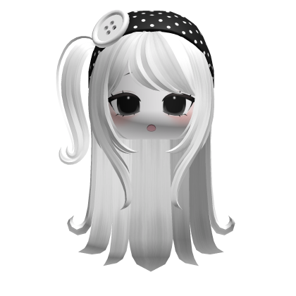 🍀Polka Dot Moe Girl Headband Combo(White) Roblox item