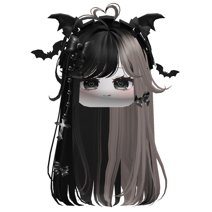 Vamp Straight  Hair w/Headband (Black&Ash)