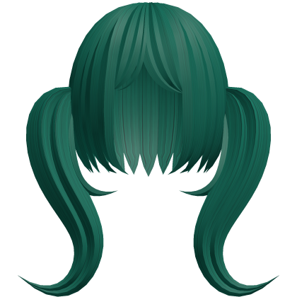 キ green elegant middle part bangs // twintails Roblox item