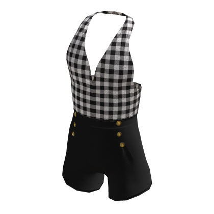 BB One Piece Cute Jumper Plaid Black