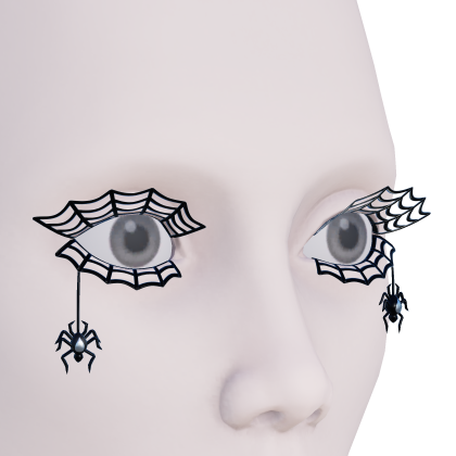 Halloween Spiderweb Eyelashes with Spiders Black