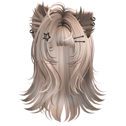 Messy Anime Pierced Cat Ears Hair (Platinium)