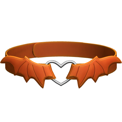 Orange Heart Collar Halloween Bat Wings Choker 3.0 Roblox item