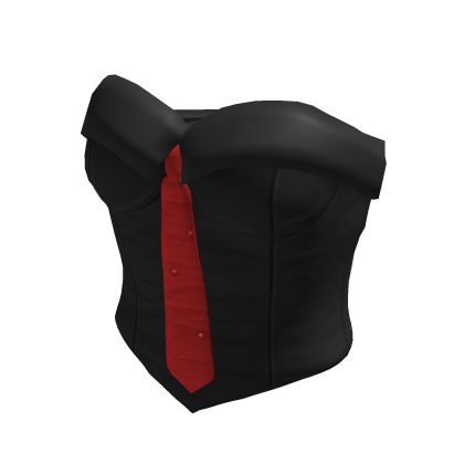 black / red trendy cute office secretary tube top