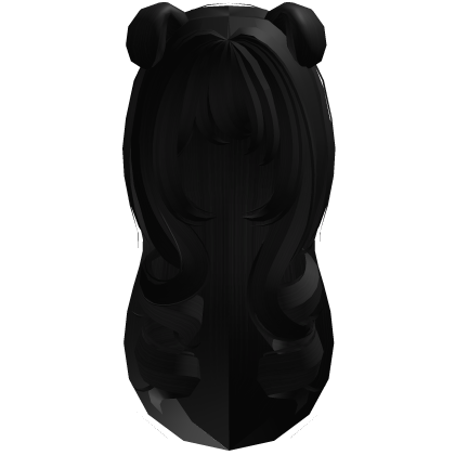 cutecore black wavy long hair with pup ears