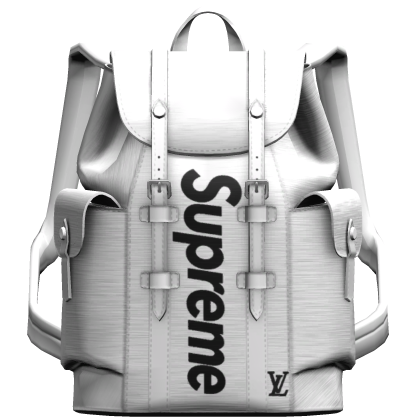 (1.0) White Supreme LV Exclusive Backpack