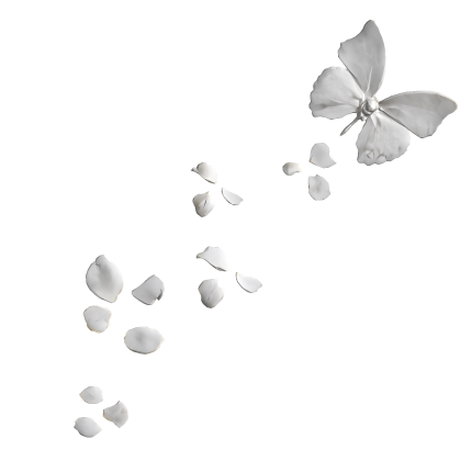 White Trailing Face Petals with Butterfly