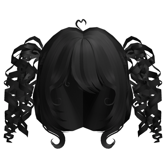♡ cute short doll curly pigtails in black
