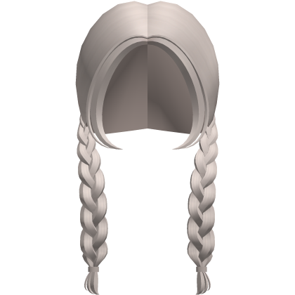 ♡ cute low long double braids in ash blonde Roblox item