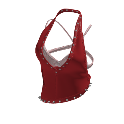 Gothic Punk Studded Halter Top red[MAX] thumbnail