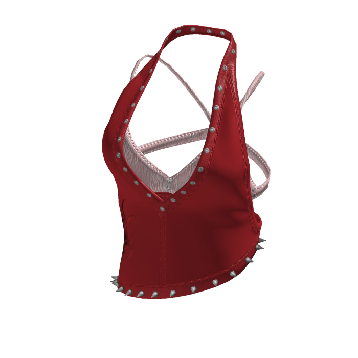 Gothic Punk Studded Halter Top red[MAX]
