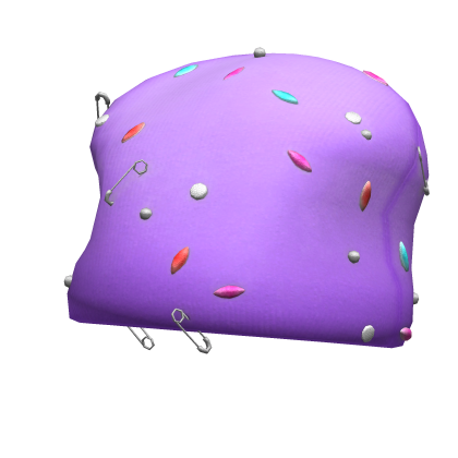 Purple Baggy Oversized Pinned Decora Y2K Beanie Roblox item