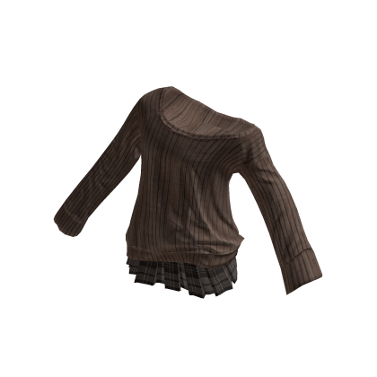 💜 Cozy Off-Shoulder Knit Sweater_Brown