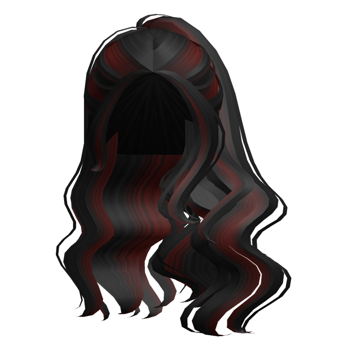 Cute Wavy Shoulder Ponytail (Black/Red)