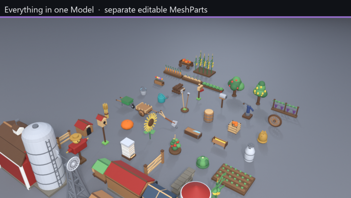 Low Poly Farm Crops Orchard Pack x50 Harvest Field preview 2