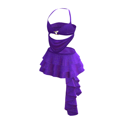 Cute Purple Y2K Chic Ruffle Korean Dress • DD26