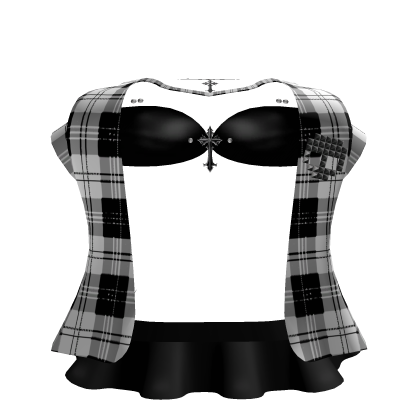 🤍🖤 Conjunto Emo Moe Xadrez Fantasma Roblox item