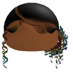 Curly Side Ponytail In Rainbow
