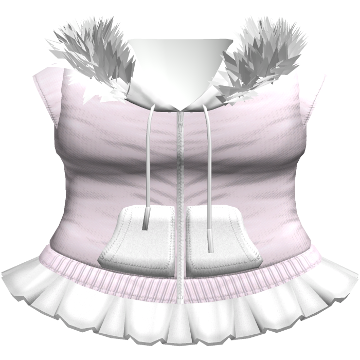 ♱ gothic emo fur hoodie + skirt in pink & white