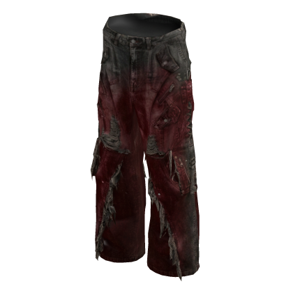 [LIMITED] Opium Grunge Baggy Jeans Red & Black