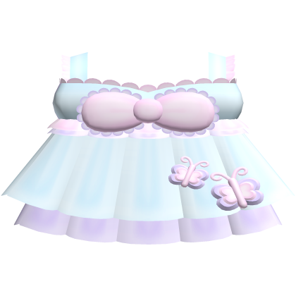 . ‿ ♡ magical pink blue butterfly dress