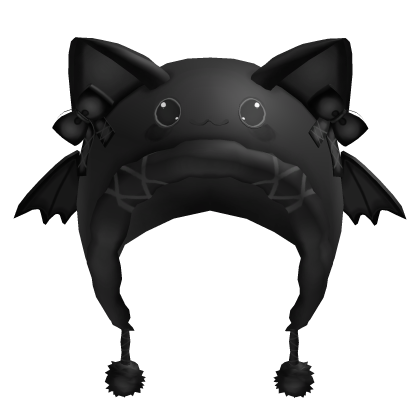 Cute Halloween Bat Cat Hood - Black