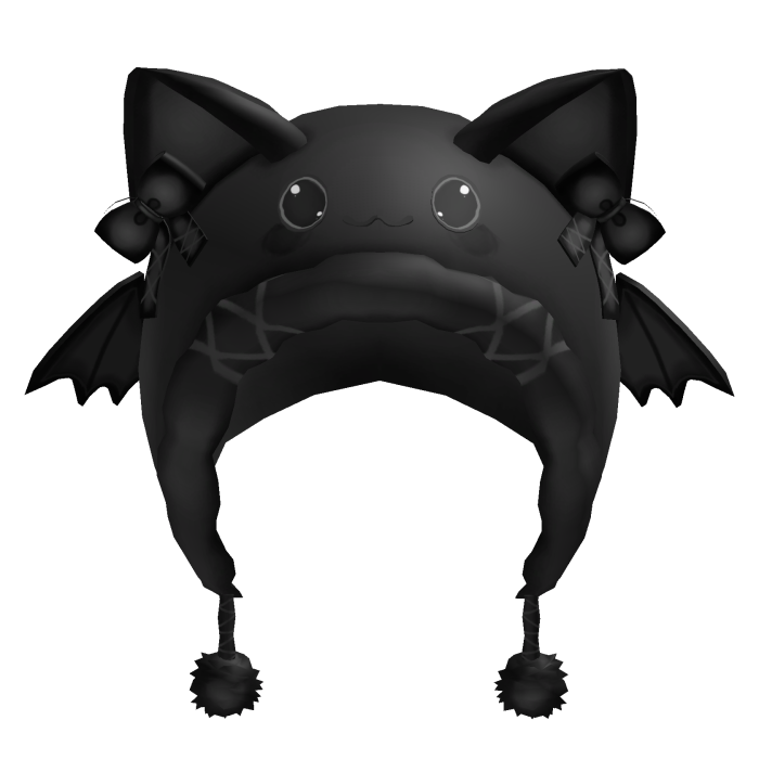 Cute Halloween Bat Cat Hood - Black
