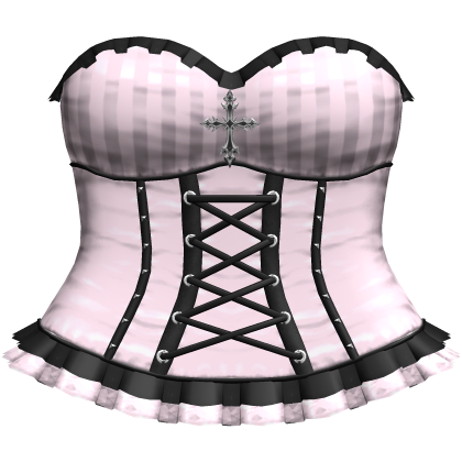 Gothic Emo Pink & Black Pinstripe Clown Dress