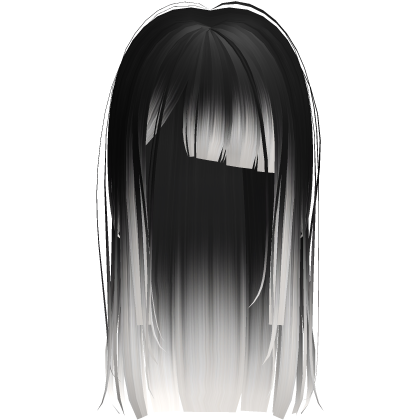 Black White Long Messy Goth Short Bangs Hair