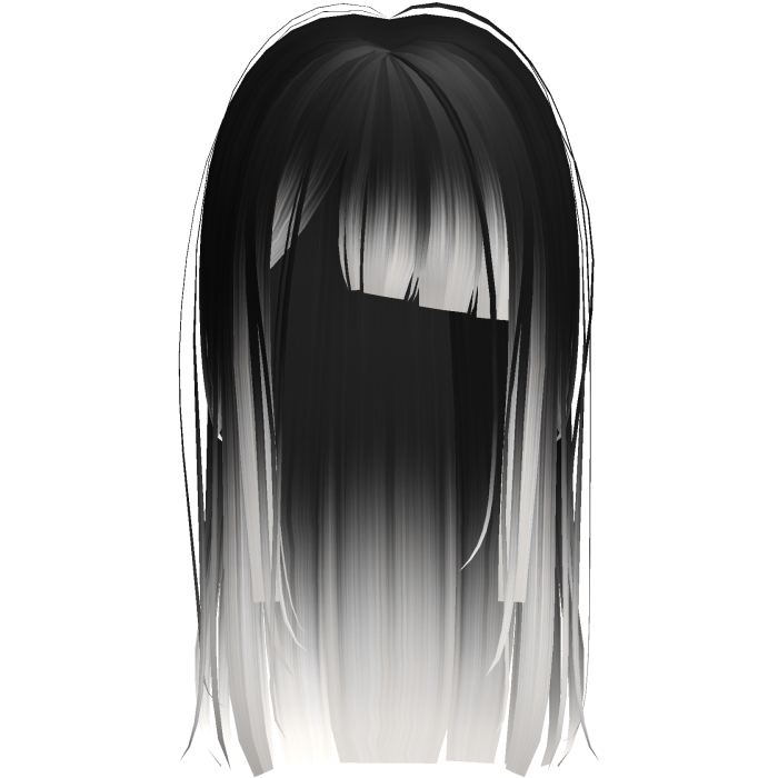 Black White Long Messy Goth Short Bangs Hair