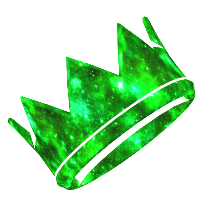 Cartoony Green Galaxy Crown 🌌