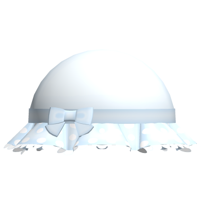 𖹭◞ cute ruffle polka dot hat in blue ! !  Roblox item
