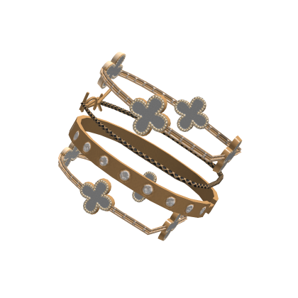 PBR Luxury Shiny Stacked Bracelet Gold White Roblox catalog item