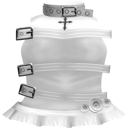 White cute gothic buckled up dress [3.0]
