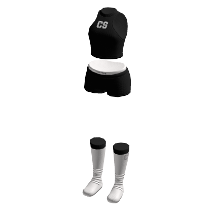 Black Tank Top Mini Sweat Shorts Long Socks Outfit thumbnail