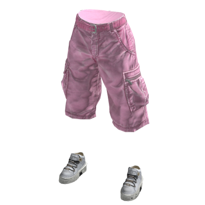 Pink Urban Summer Cargo Jorts w/ Chunky Sneakers thumbnail