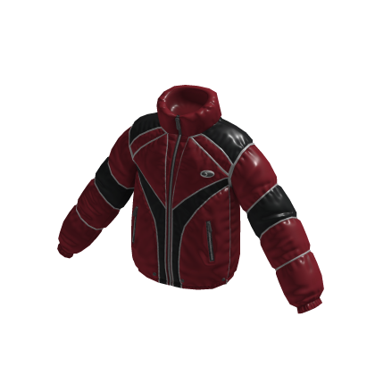 Puffer Jacket w/ Contrast Panels (Red)