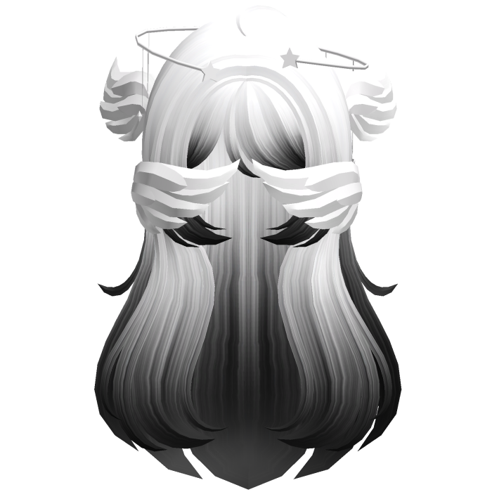 White Black Angelic Hair W Halo