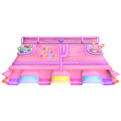 ♡ ꒰ mezzo rainbow pink denim skirt w/ plushies ꒱ ♡
