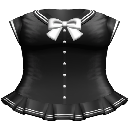 Kawaii Anime School Sailor Dress (Black & White)