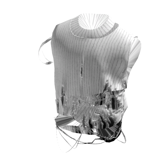 White Y2K Distressed Strap Knit Top [PBR]