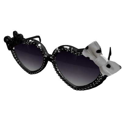 Black Rhinestone Barbie Heart Shades