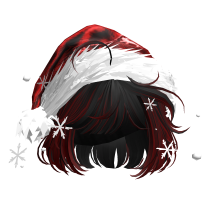 Christmas Cute Hair w/Santa Hat (Black&Red)