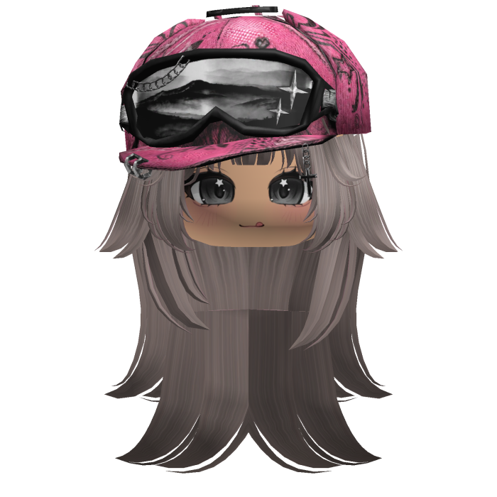 Ash Tilted Goggles Cap Girl Hair